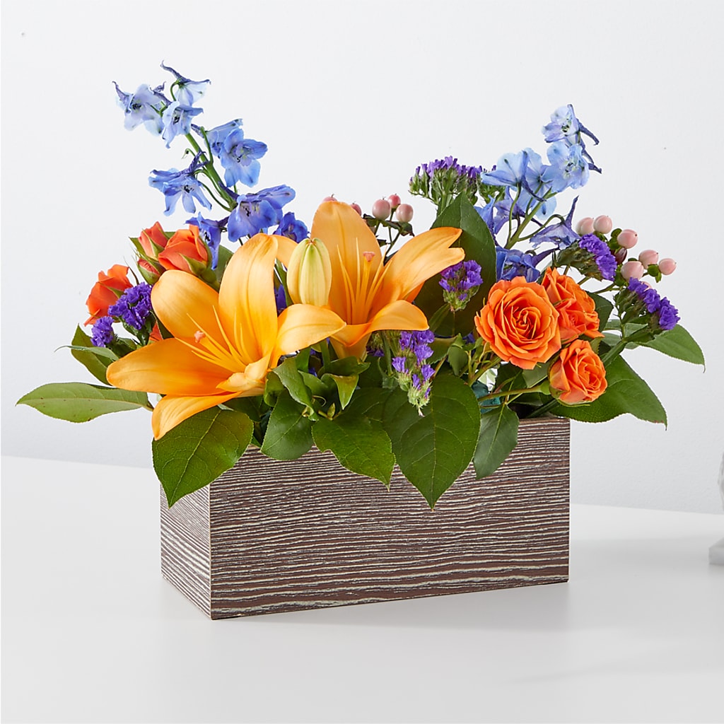 Radiant Citrus Box Bouquet – Corona Rose Flowers, Corona CA