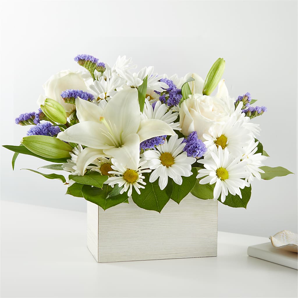 Beyond Blue Box Bouquet – Corona Rose Flowers, Corona CA