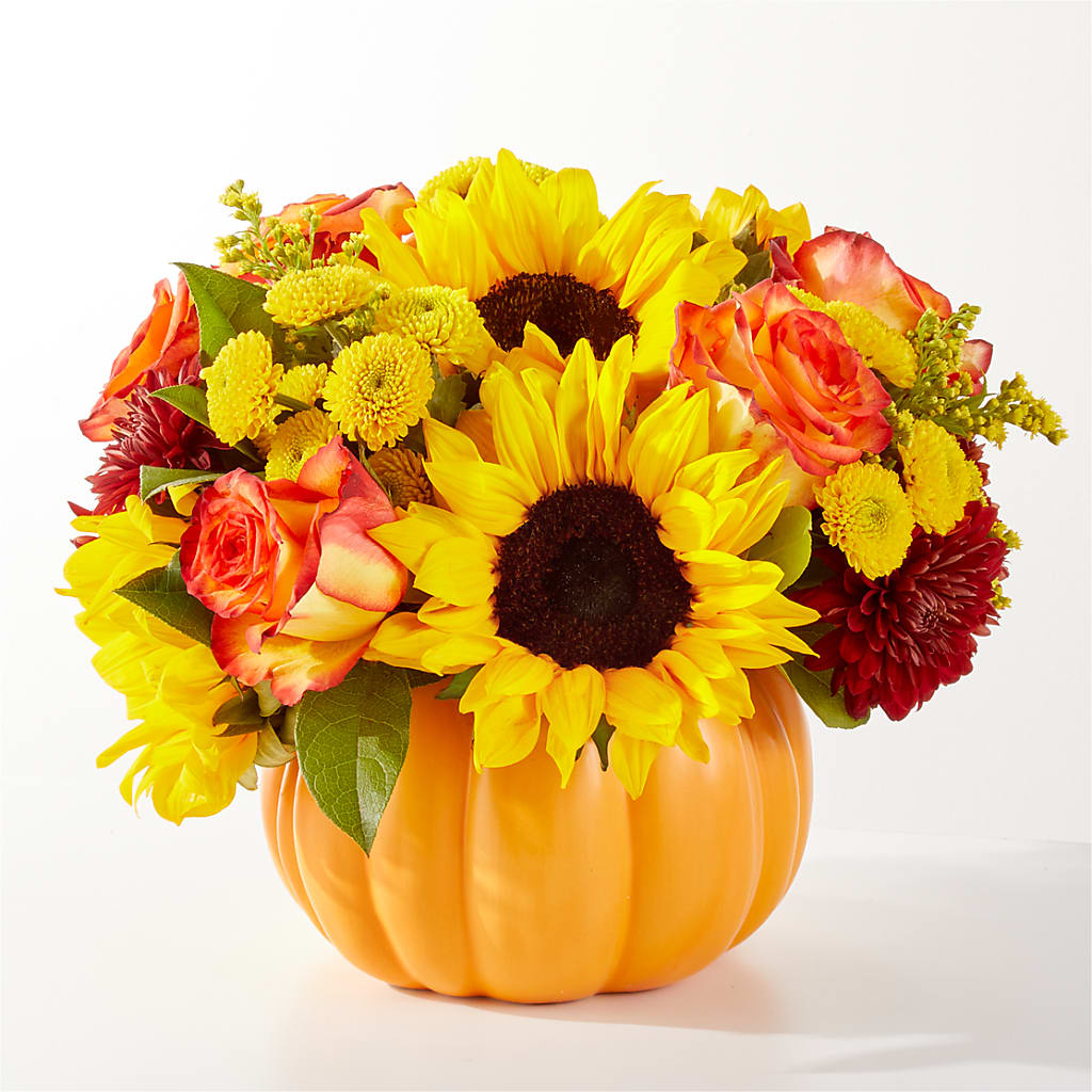 Golden Gourd Pumpkin Bouquet – Corona Rose Flowers, Corona CA