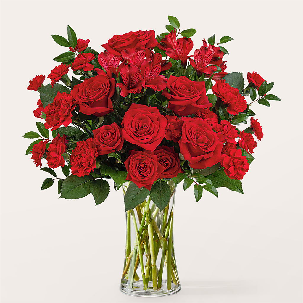 Brilliant Ruby Bouquet – Corona Rose Flowers, Corona CA
