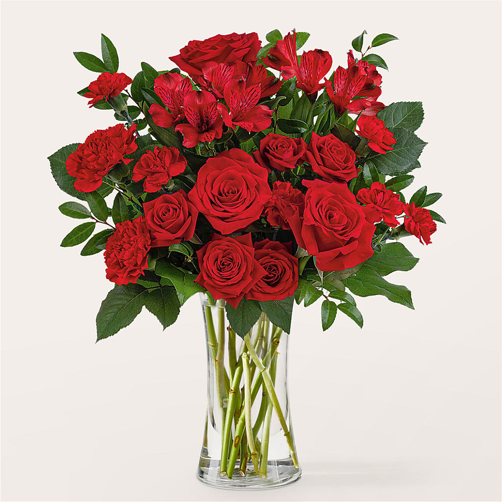 Brilliant Ruby Bouquet – Corona Rose Flowers, Corona CA