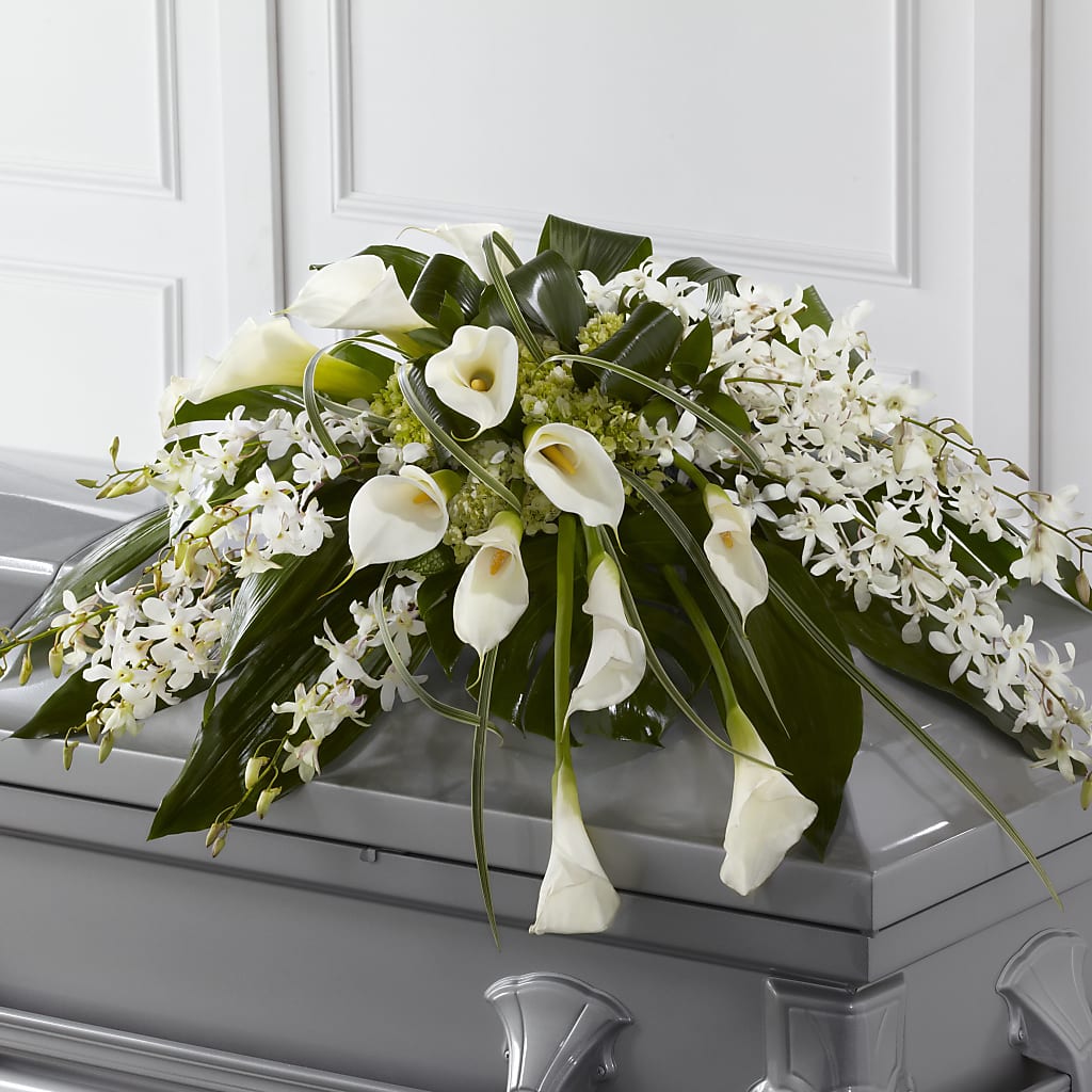 Angel Wings Casket Spray – Corona Rose Flowers, Corona CA
