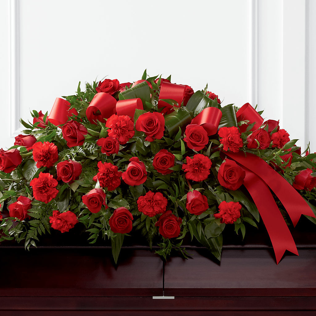 Tribute of Life Casket Spray – Corona Rose Flowers, Corona CA
