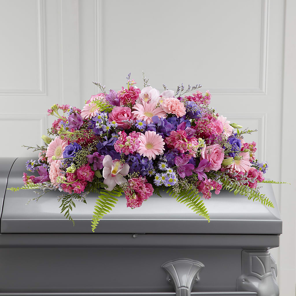 Glorious Garden Casket Spray – Corona Rose Flowers, Corona CA