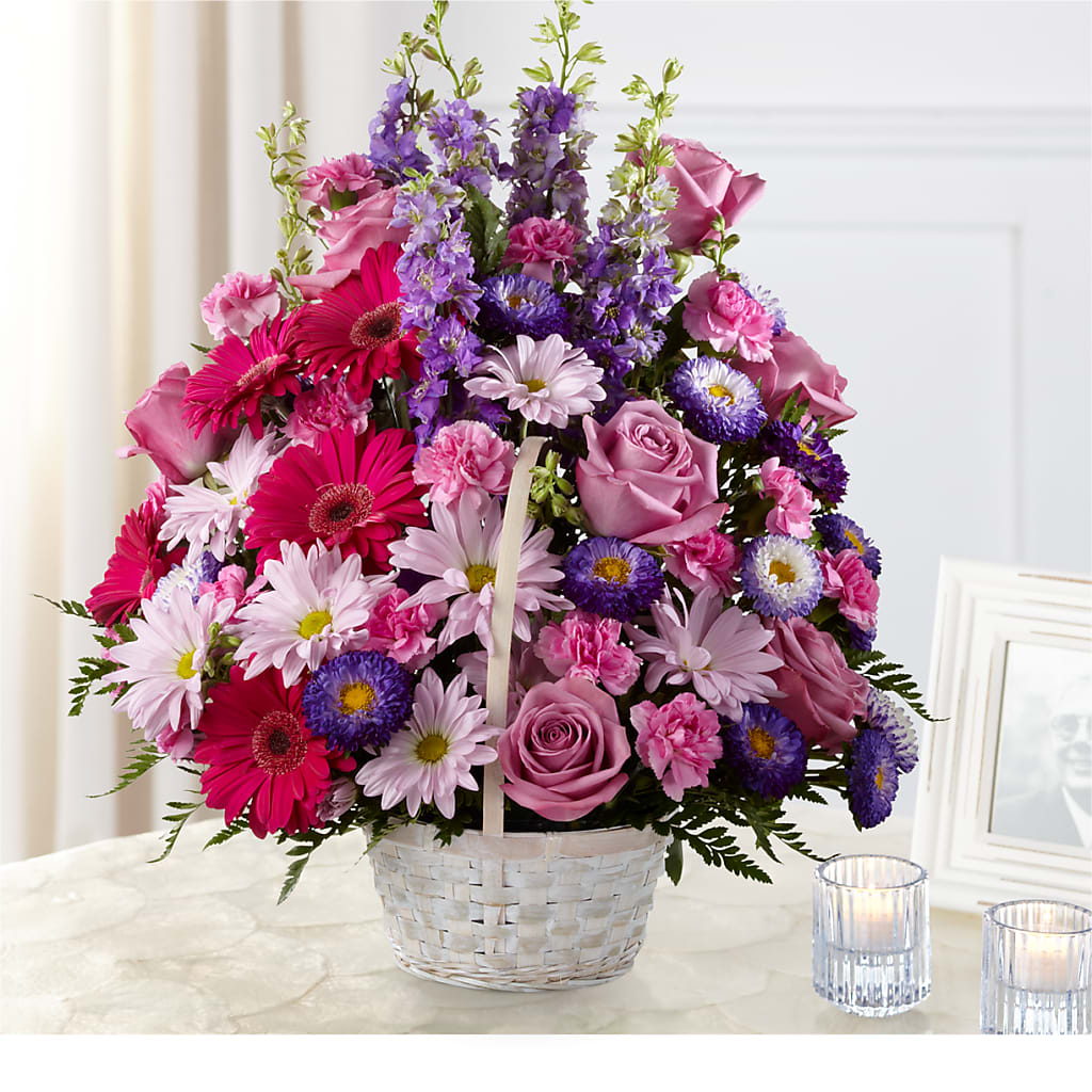 Pastel Peace Basket – Corona Rose Flowers, Corona CA