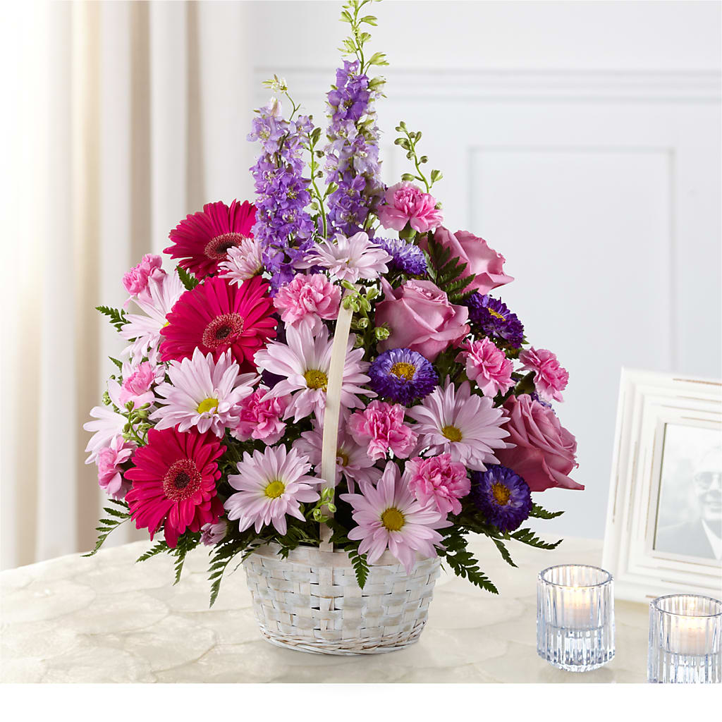 Pastel Peace Basket – Corona Rose Flowers, Corona CA