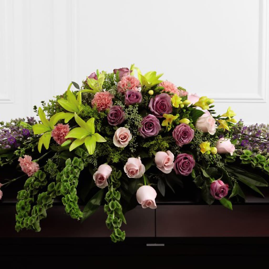Forever Beloved Casket Spray – Corona Rose Flowers, Corona CA