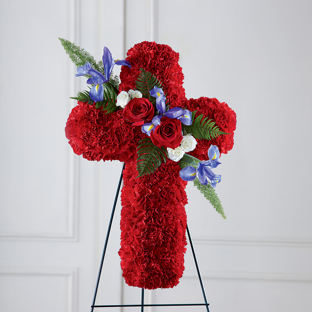 Faithful Hero Floral Cross – Corona Rose Flowers, Corona CA