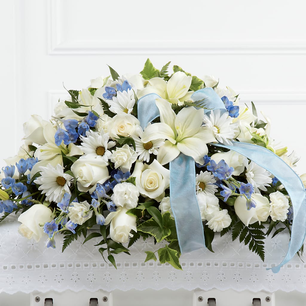 Tender Treasure Casket Spray – Corona Rose Flowers, Corona CA