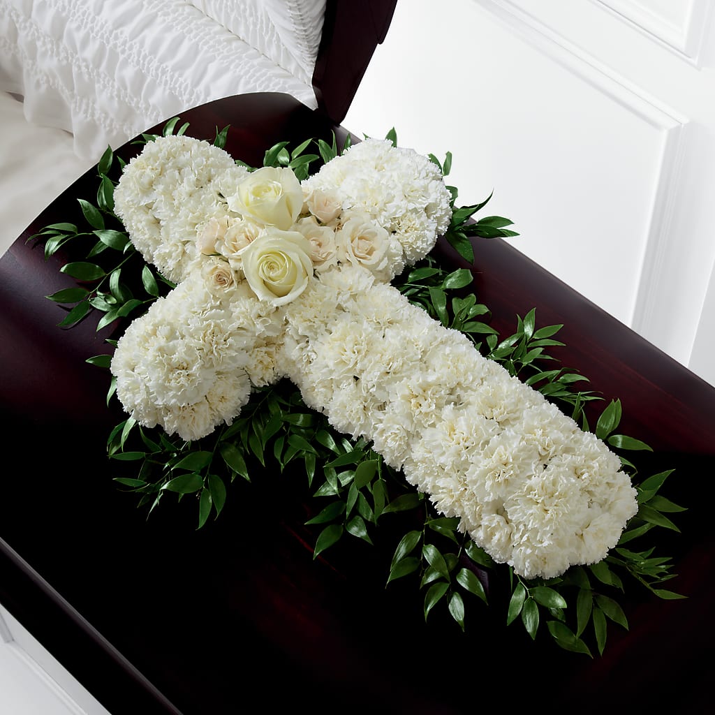 Peaceful Memories Casket Spray (Standard) – Corona Rose Flowers, Corona CA