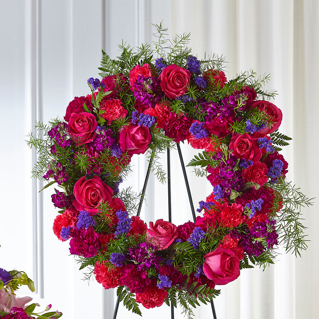 Calming Colors Wreath – Corona Rose Flowers, Corona CA