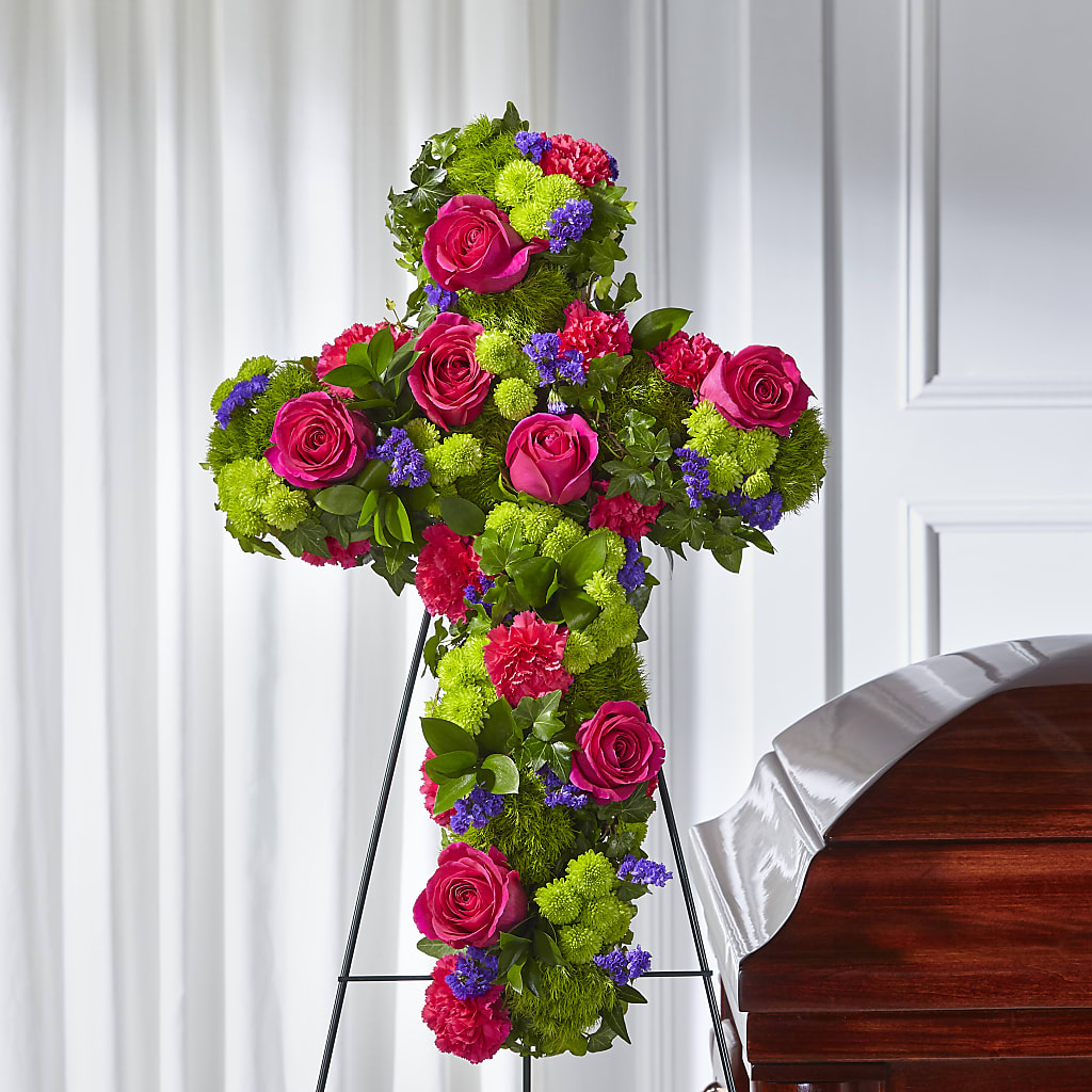 Tribute Rose Floral Cross – Corona Rose Flowers, Corona CA