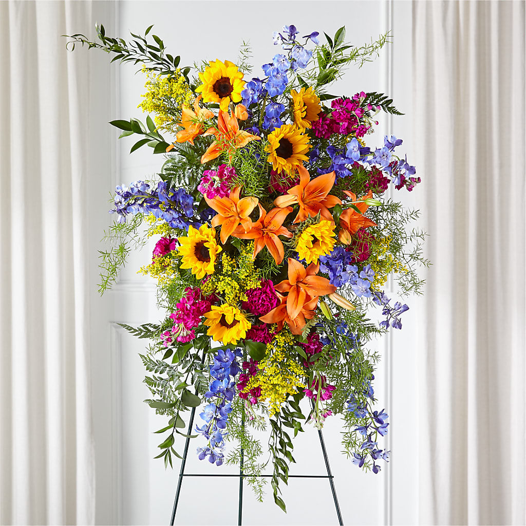 Sunlit Memories Standing Spray (Standard) – Corona Rose Flowers, Corona CA