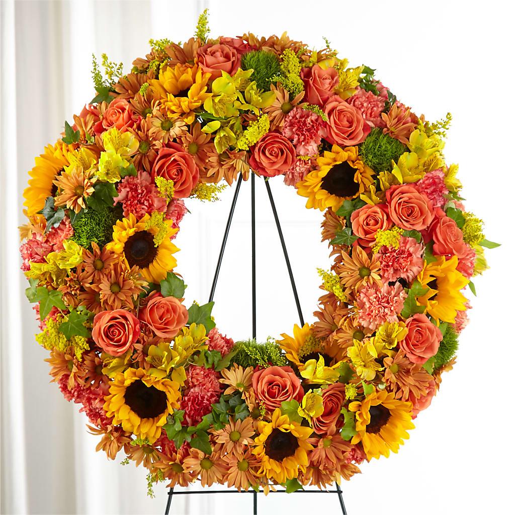 Autumnal Memories Wreath (Standard) – Corona Rose Flowers, Corona CA