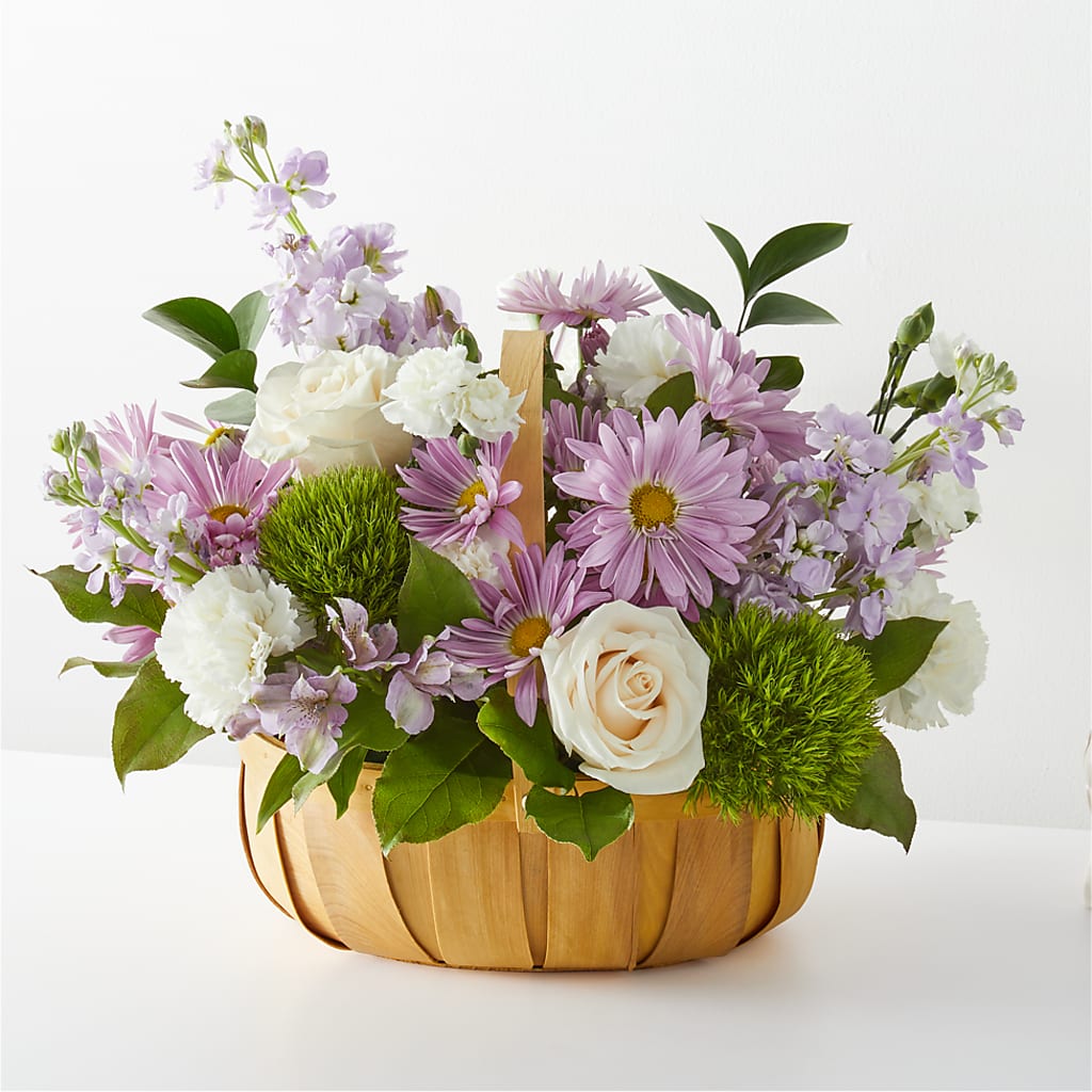 Peace & Love Basket – Corona Rose Flowers, Corona CA