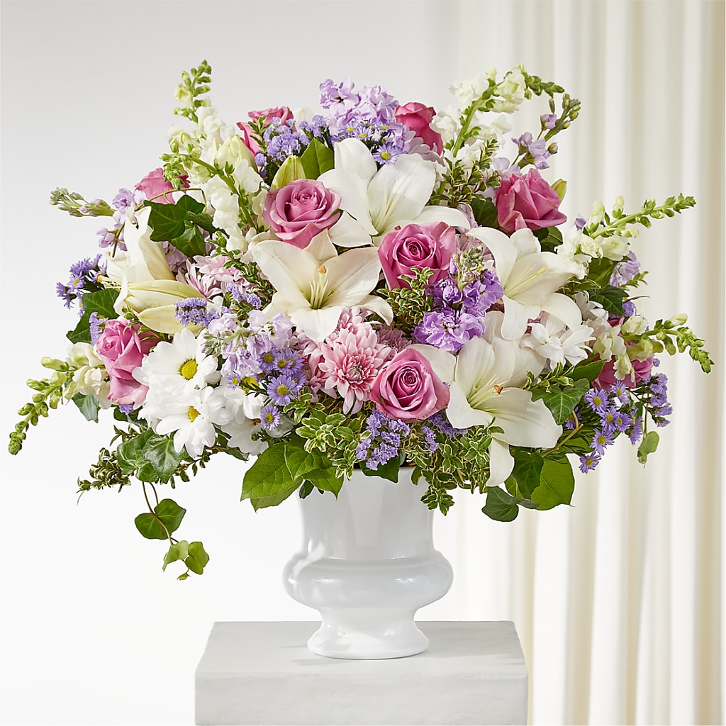 Remarkable Life Urn Arrangement – Corona Rose Flowers, Corona CA
