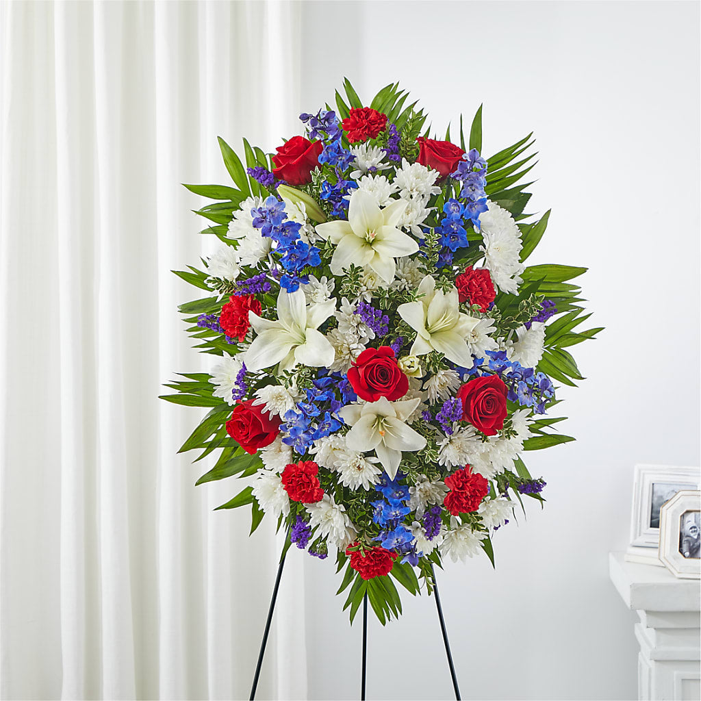 Cherished Service Standing Spray – Corona Rose Flowers, Corona CA