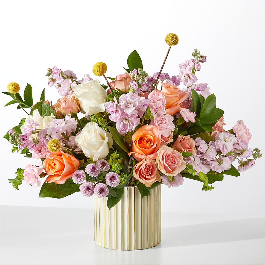 French Market Bouquet with Ivory Vase – Corona Rose Flowers, Corona CA
