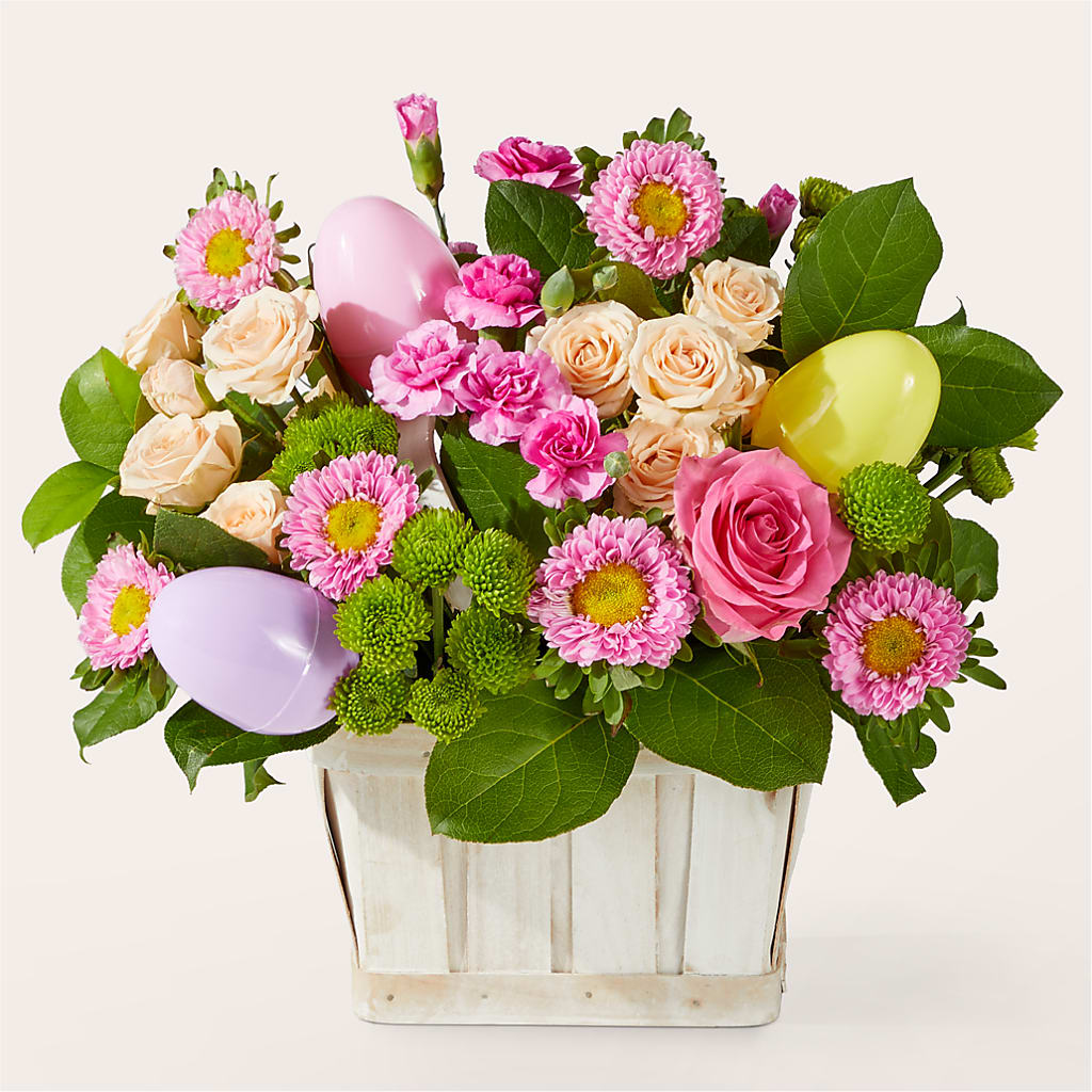 Get Eggcited Basket – Corona Rose Flowers, Corona CA