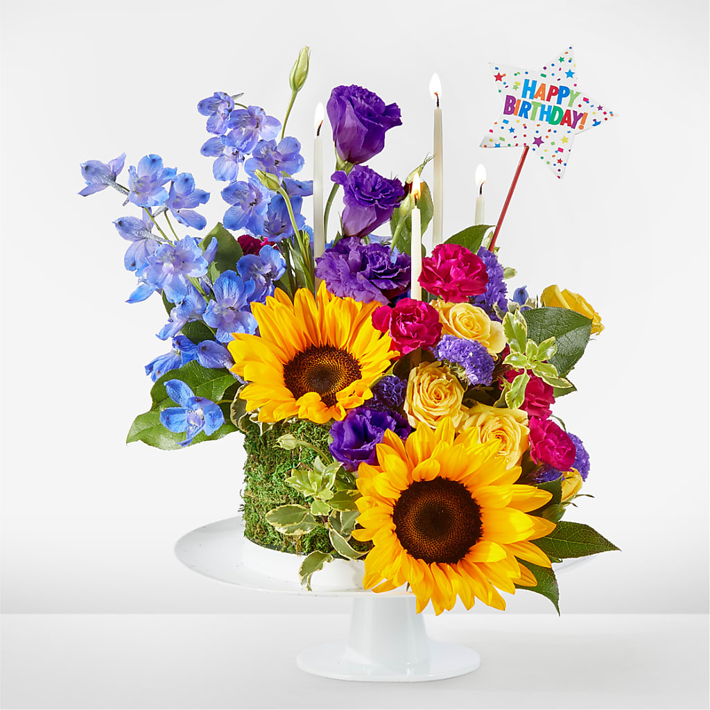 Star of the Day Floral Cake – Corona Rose Flowers, Corona CA