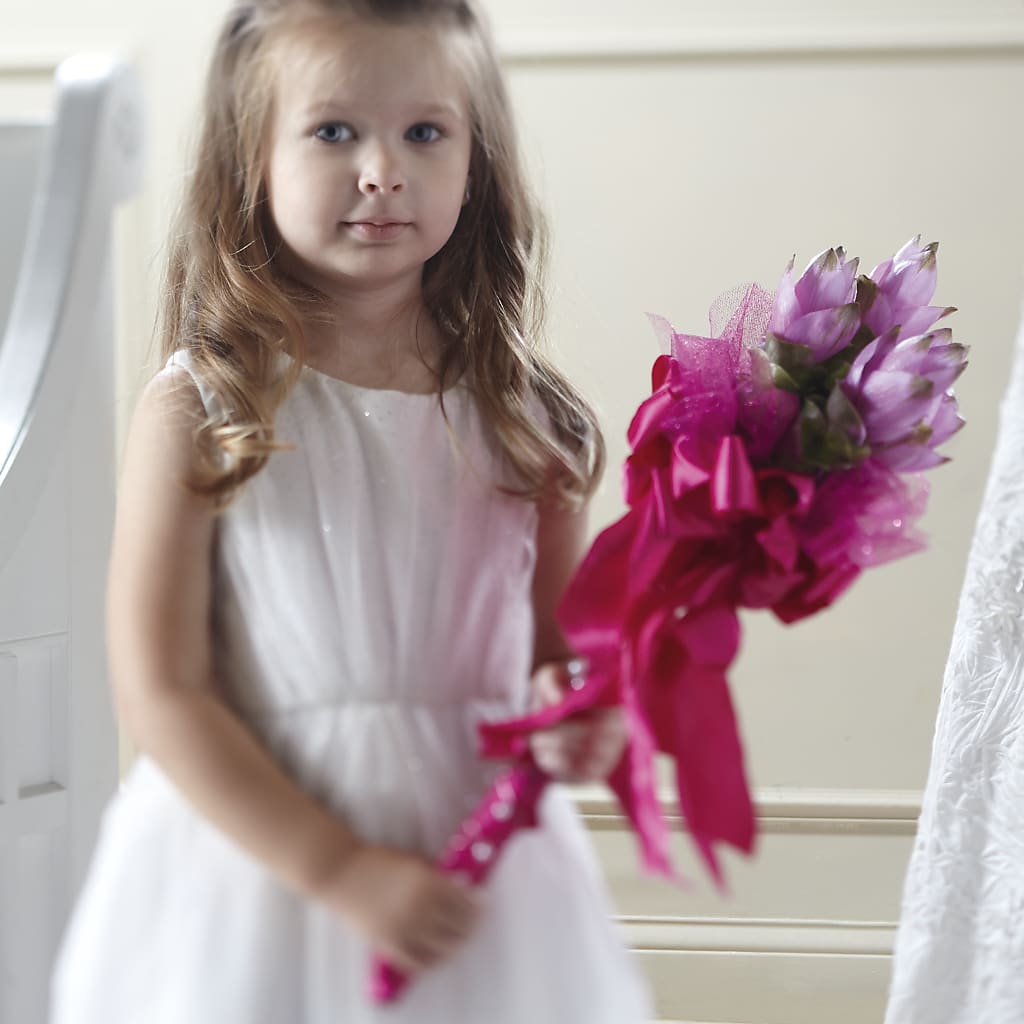 Sparkle Pink Flower Girl Bouquet – Corona Rose Flowers, Corona CA
