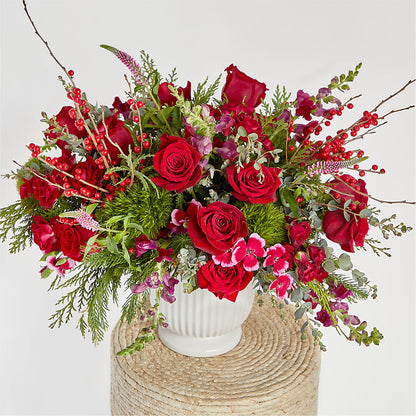 Big Red Bow Bouquet –  Corona Rose Flowers, Corona CA
