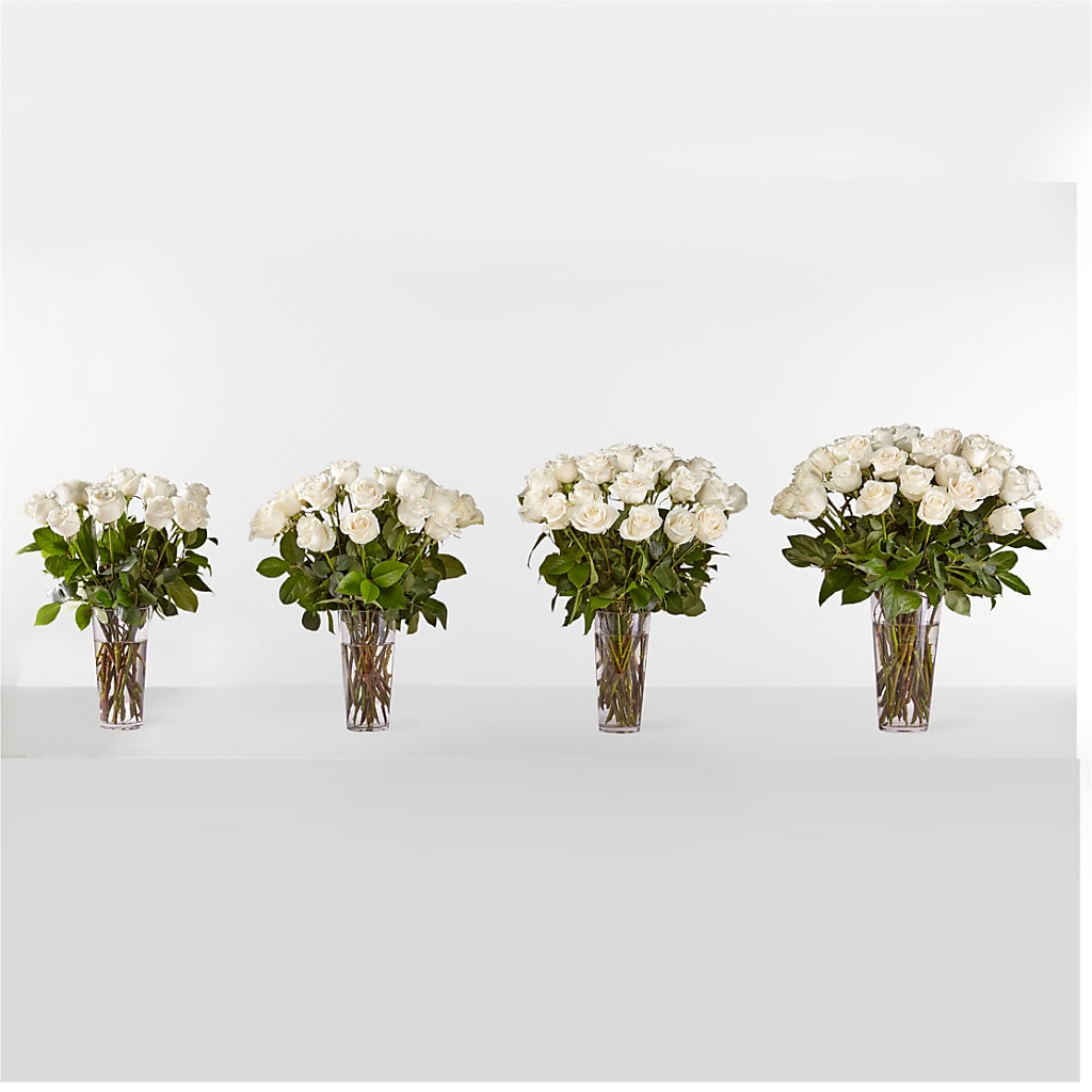 Long Stem White Rose Bouquet –  Corona Rose Flowers, Corona CA