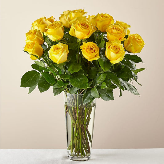 Long Stem Yellow Rose Bouquet –  Corona Rose Flowers, Corona CA
