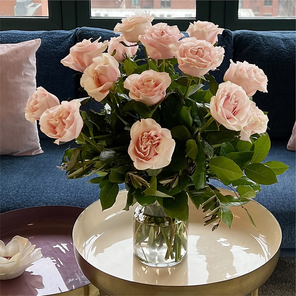 Long Stem Pink Rose Bouquet –  Corona Rose Flowers, Corona CA