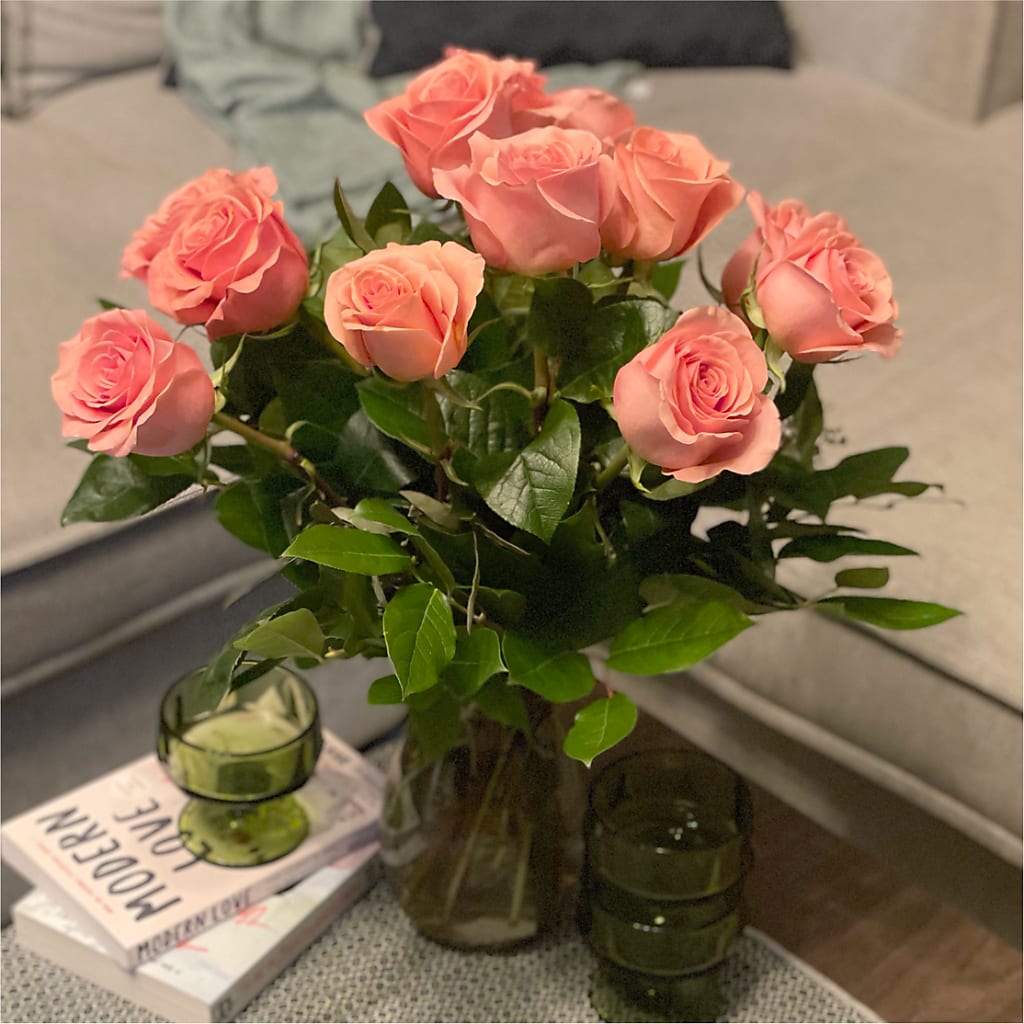 Long Stem Pink Rose Bouquet –  Corona Rose Flowers, Corona CA