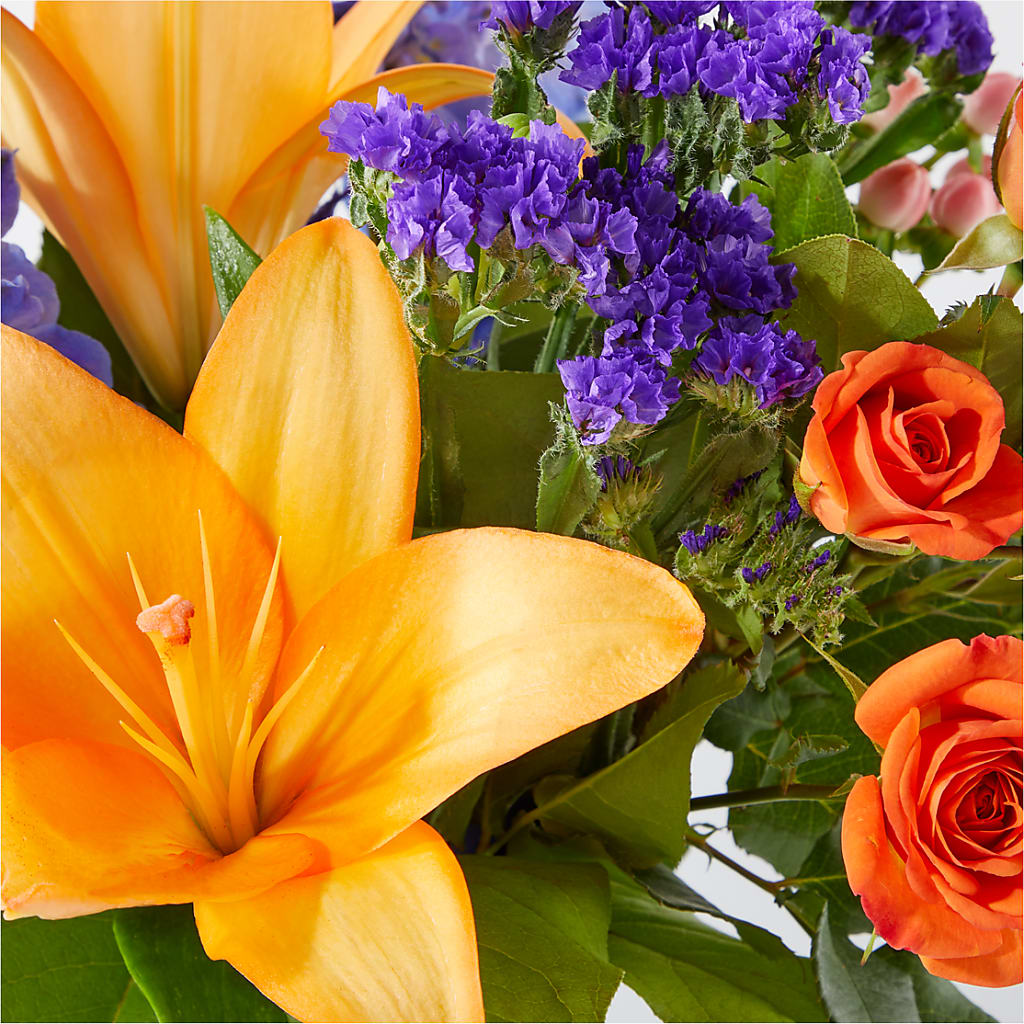 Radiant Citrus Bouquet –  Corona Rose Flowers, Corona CA