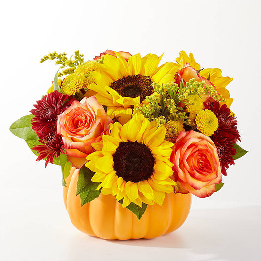 Golden Gourd Pumpkin Bouquet –  Corona Rose Flowers, Corona CA