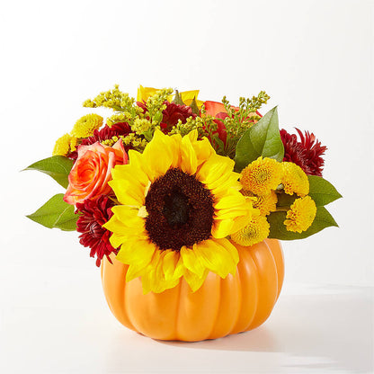 Golden Gourd Pumpkin Bouquet –  Corona Rose Flowers, Corona CA