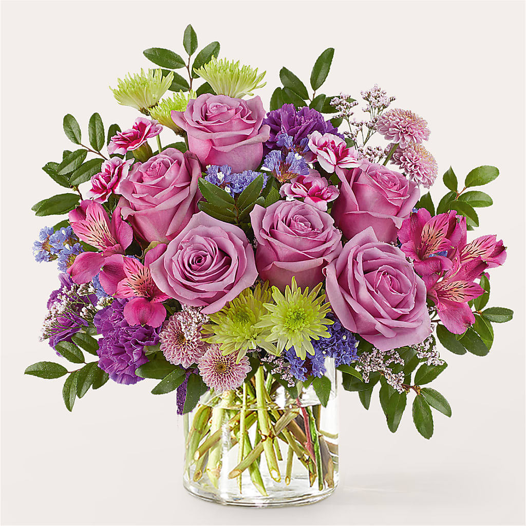 Glass Half Full Bouquet –  Corona Rose Flowers, Corona CA