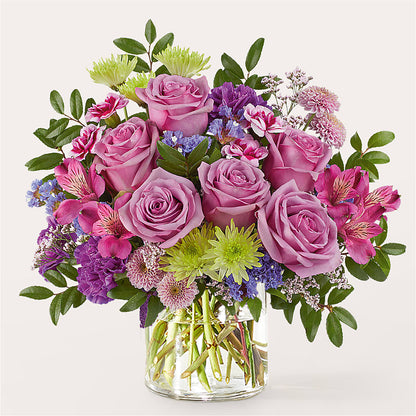 Glass Half Full Bouquet –  Corona Rose Flowers, Corona CA