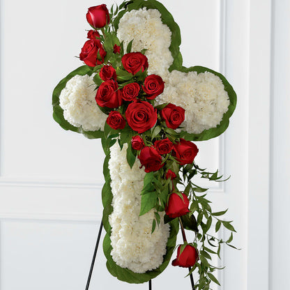 Floral Cross Easel –  Corona Rose Flowers, Corona CA