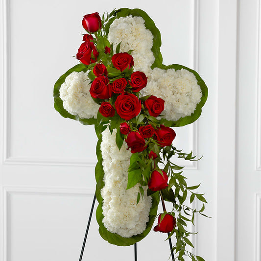 Floral Cross Easel –  Corona Rose Flowers, Corona CA