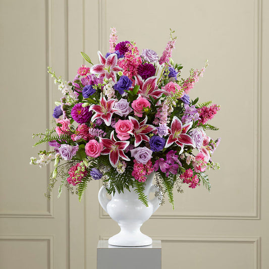 Peaceful Tribute Arrangement –  Corona Rose Flowers, Corona CA