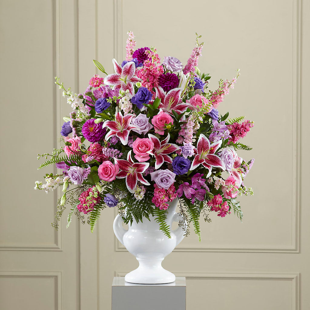 Peaceful Tribute Arrangement –  Corona Rose Flowers, Corona CA