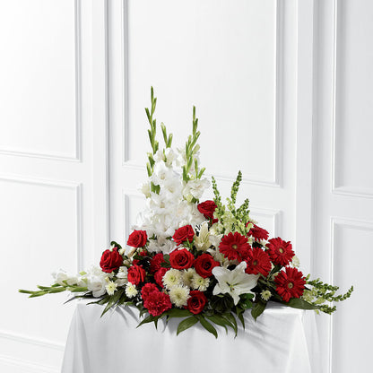 Crimson & White Arrangement –  Corona Rose Flowers, Corona CA