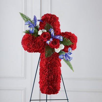 Faithful Hero Floral Cross –  Corona Rose Flowers, Corona CA