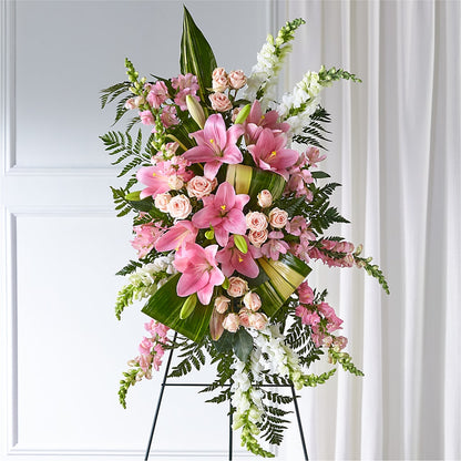 Elegant Embrace Standing Spray –  Corona Rose Flowers, Corona CA