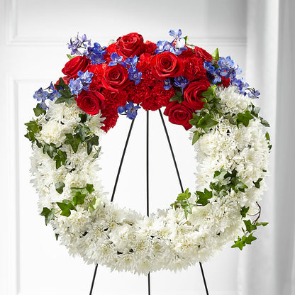 Patriotic Passion Wreath –  Corona Rose Flowers, Corona CA