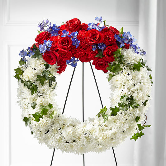 Patriotic Passion Wreath –  Corona Rose Flowers, Corona CA