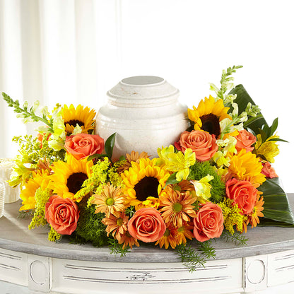 Faithful Sunflower Cremation Adornment –  Corona Rose Flowers, Corona CA