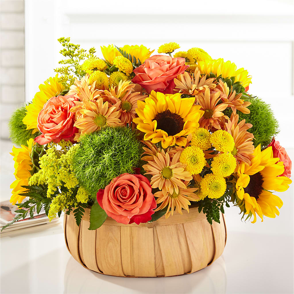 Harvest Sunflower Basket –  Corona Rose Flowers, Corona CA