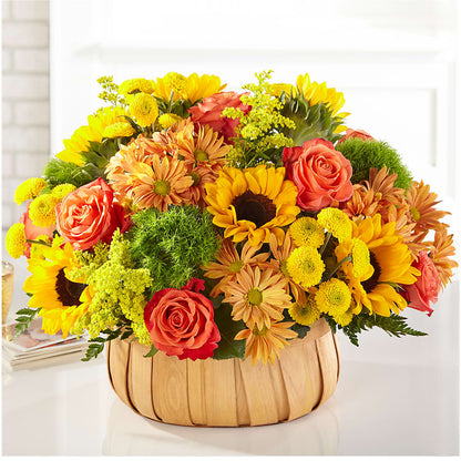 Harvest Sunflower Basket –  Corona Rose Flowers, Corona CA