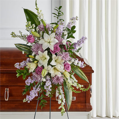 Grateful Hearts Standing Spray –  Corona Rose Flowers, Corona CA