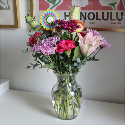 Light of My Life Bouquet & Happy Birthday Topper –  Corona Rose Flowers, Corona CA