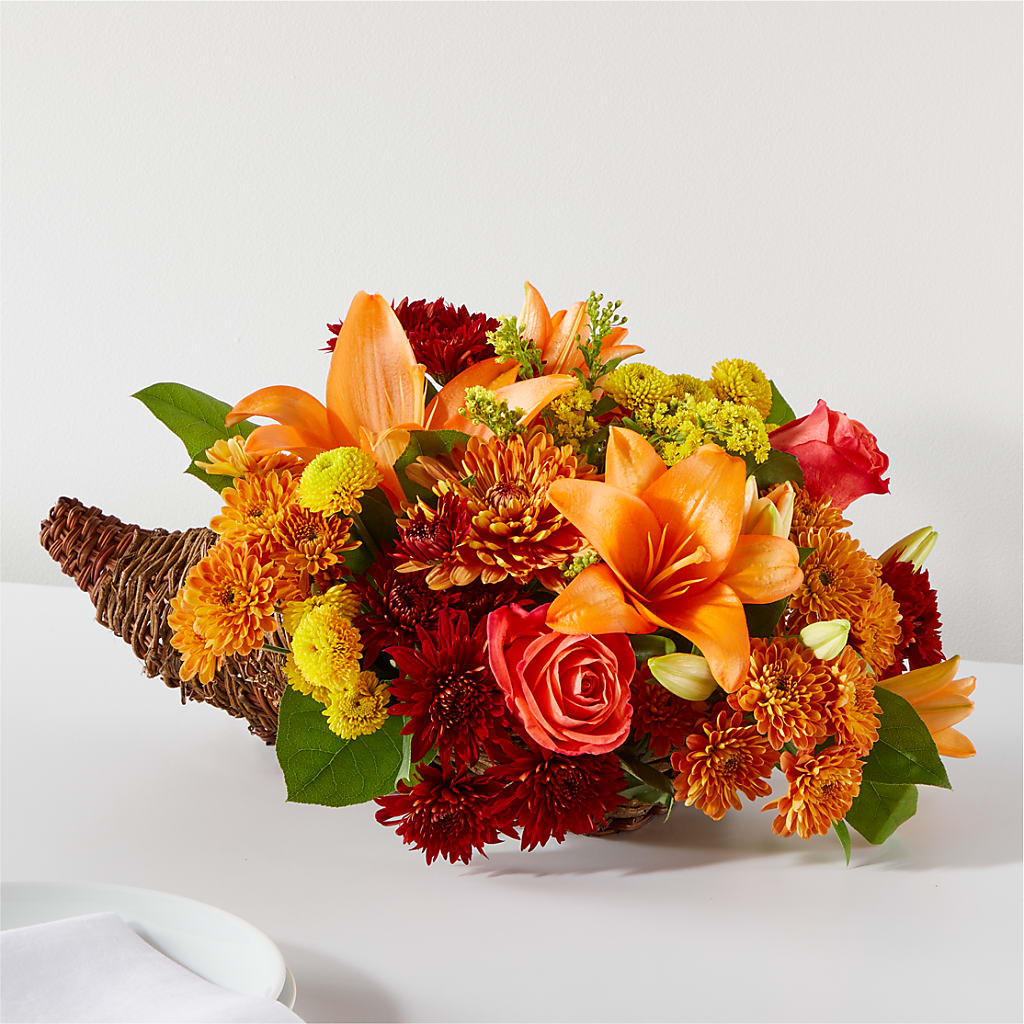 Bouquet of Blessings Cornucopia –  Corona Rose Flowers, Corona CA